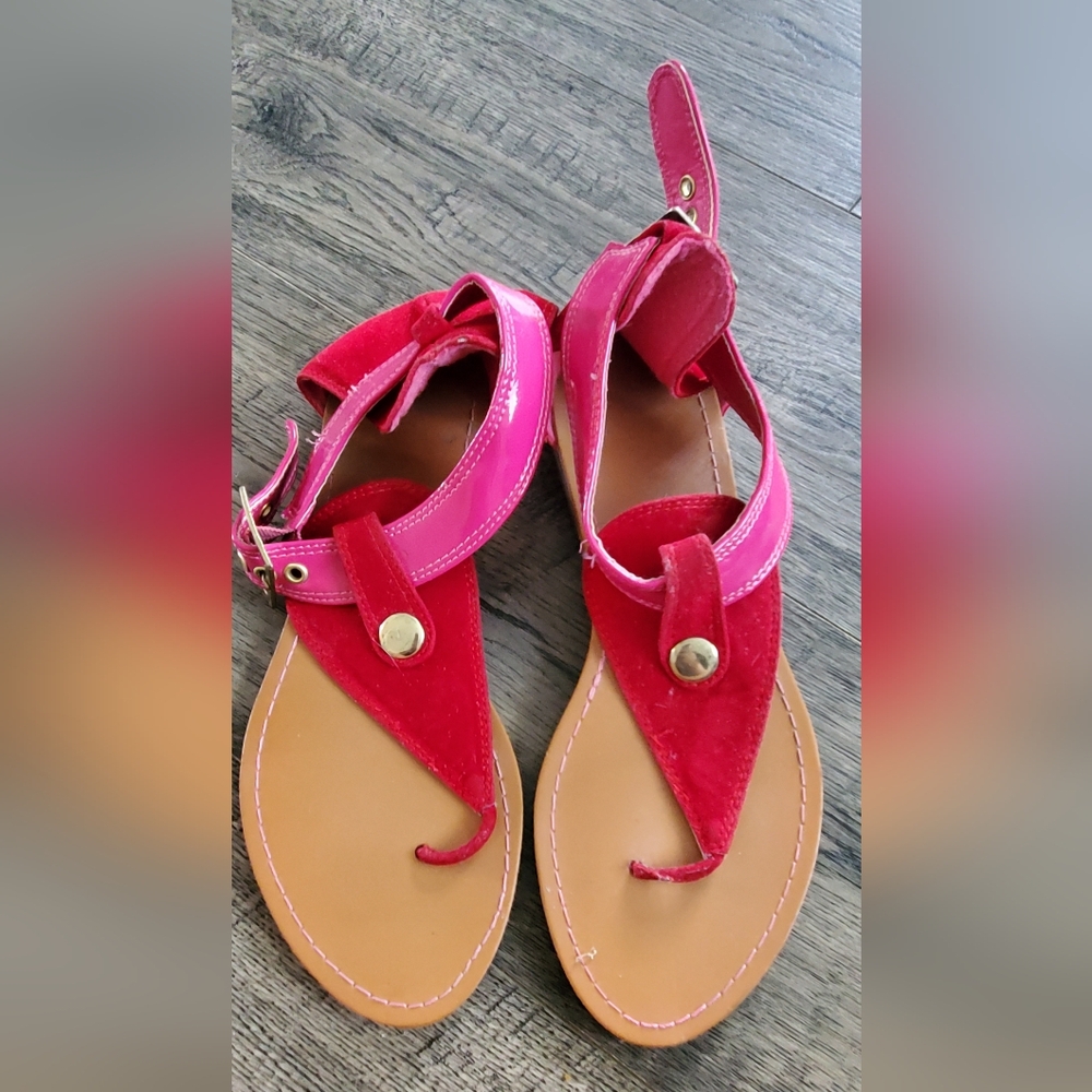 Pink and Red Sandals